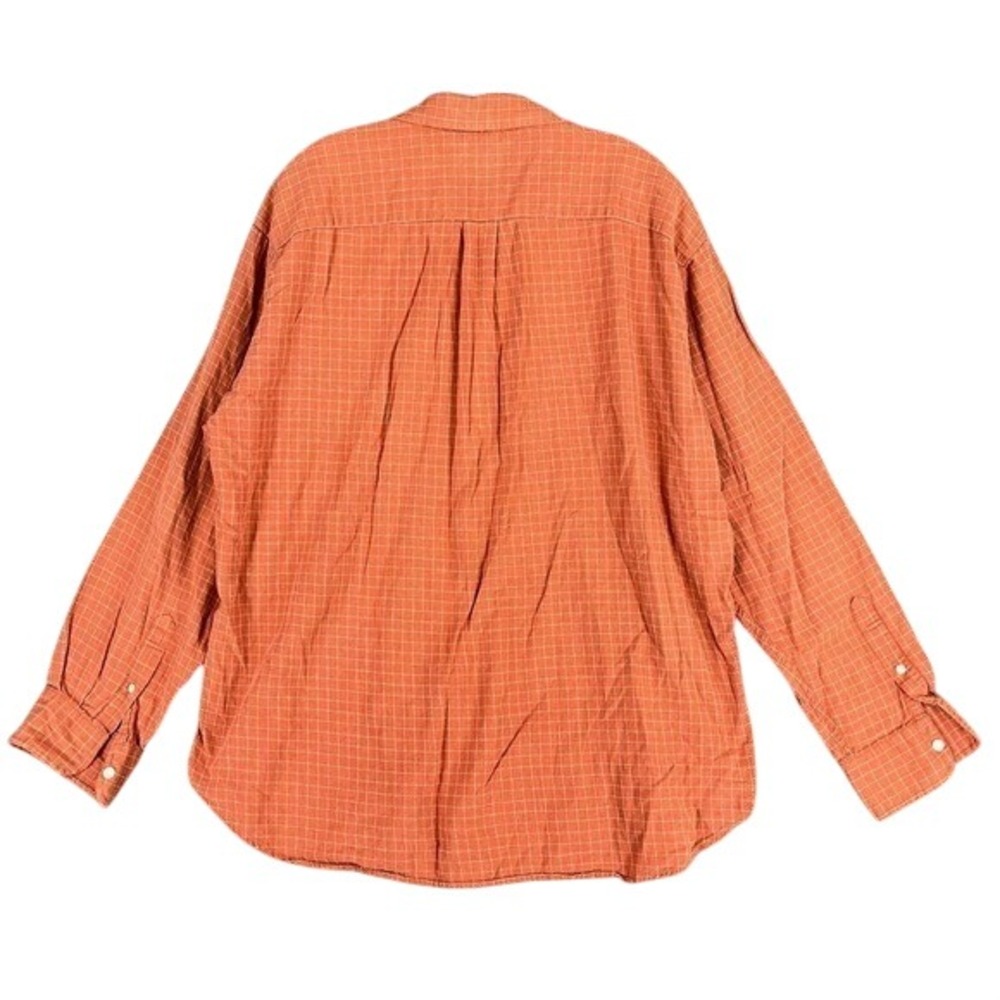 J Crew Shirt Mens Extra Large Brown Cotton Plaid Relaxed Fit Business Casual